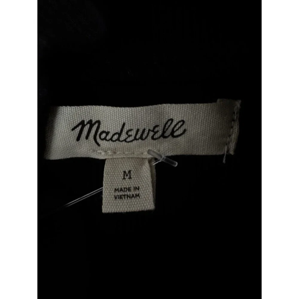 NWT Madewell Ribbed Puff-Sleeve Turtleneck Bodysuit Black Size M Long Sleeve